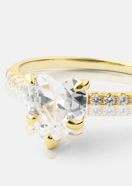 Heartlight Solitaire Pierścionek - 18k Pozłacany