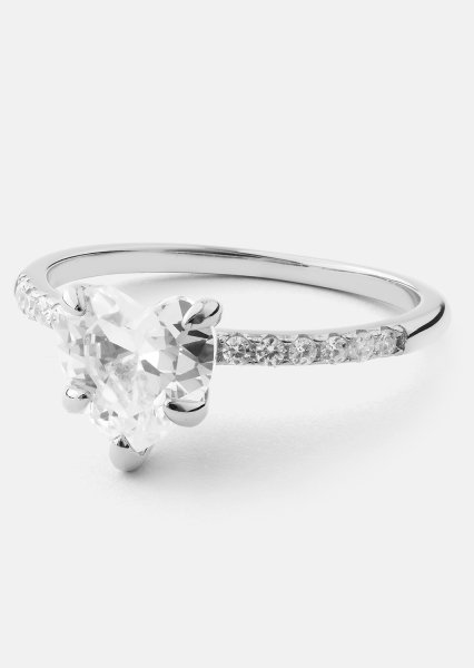 Heartlight Solitaire Pierścionek - Posrebrzany