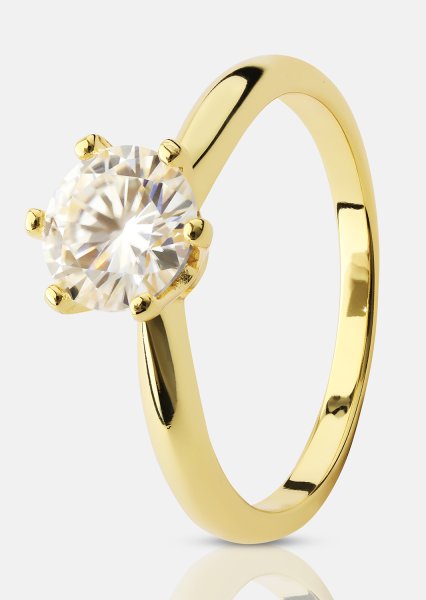 Pierścionek Solitaire - 18K Plated Gold