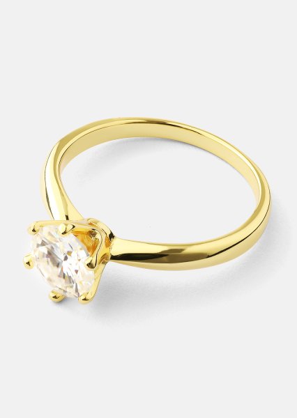 Pierścionek Solitaire - 18K Plated Gold