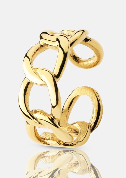 Pierscionek Bold Chain - 18K Pozłacany
