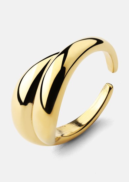 Pierścionek Wave Bold - 18k Pozłacany