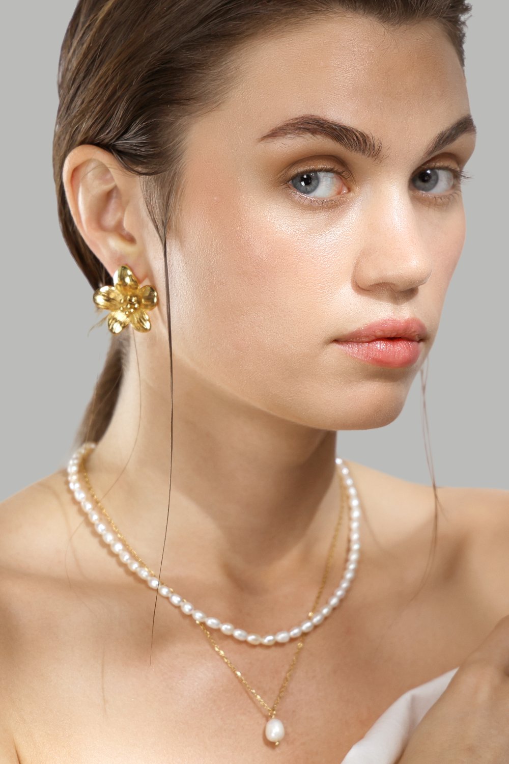 Naszyjnik Duo Pearl & Gold - 18k Pozłacany