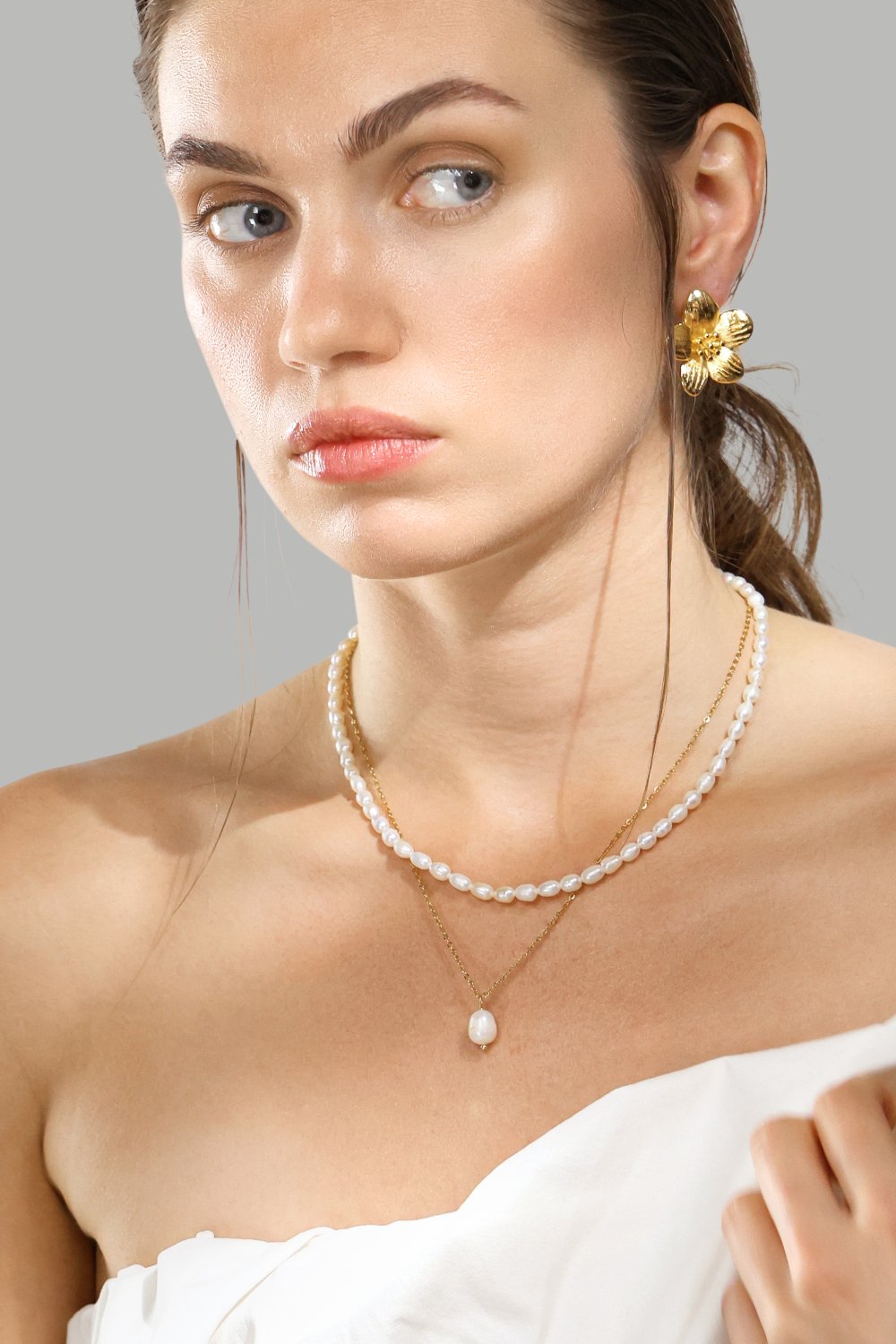 Bransoletka Golden Pearl Chain - 18k Pozłacana