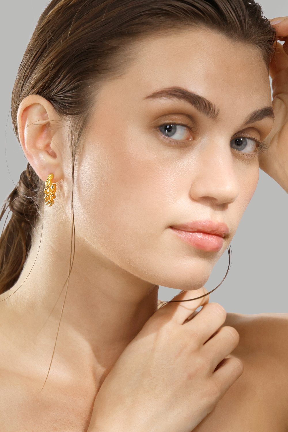 Kolczyk Twist of Gold - 18k Pozłacany
