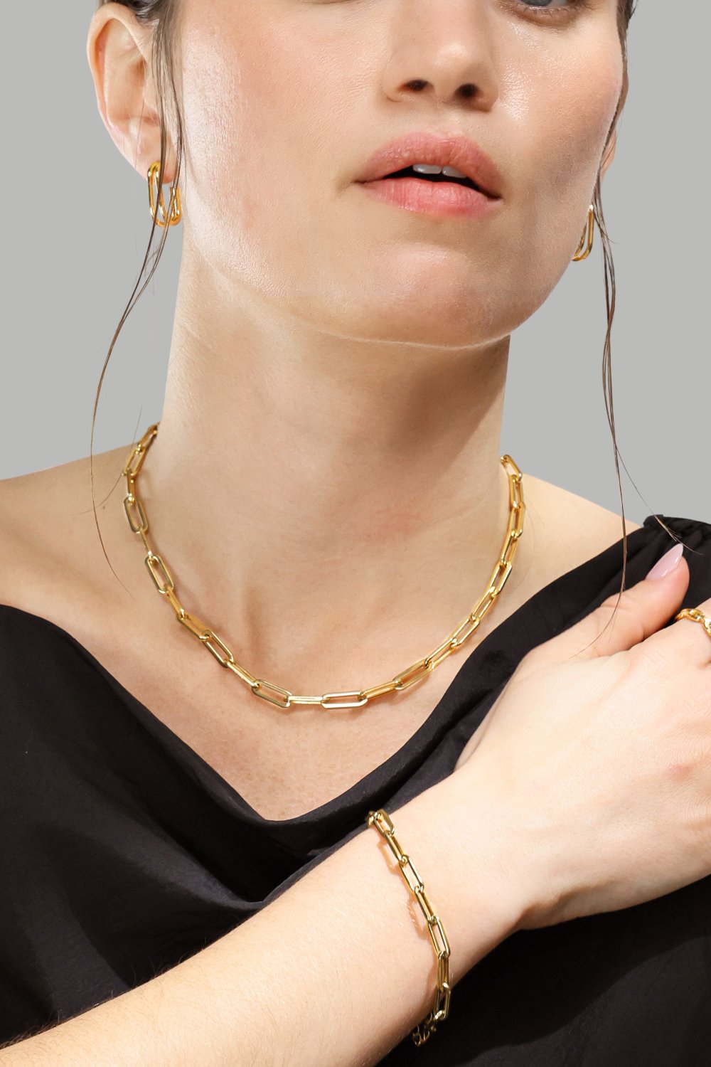  Piers`cionek Bold Chain - 18K Plated Gold