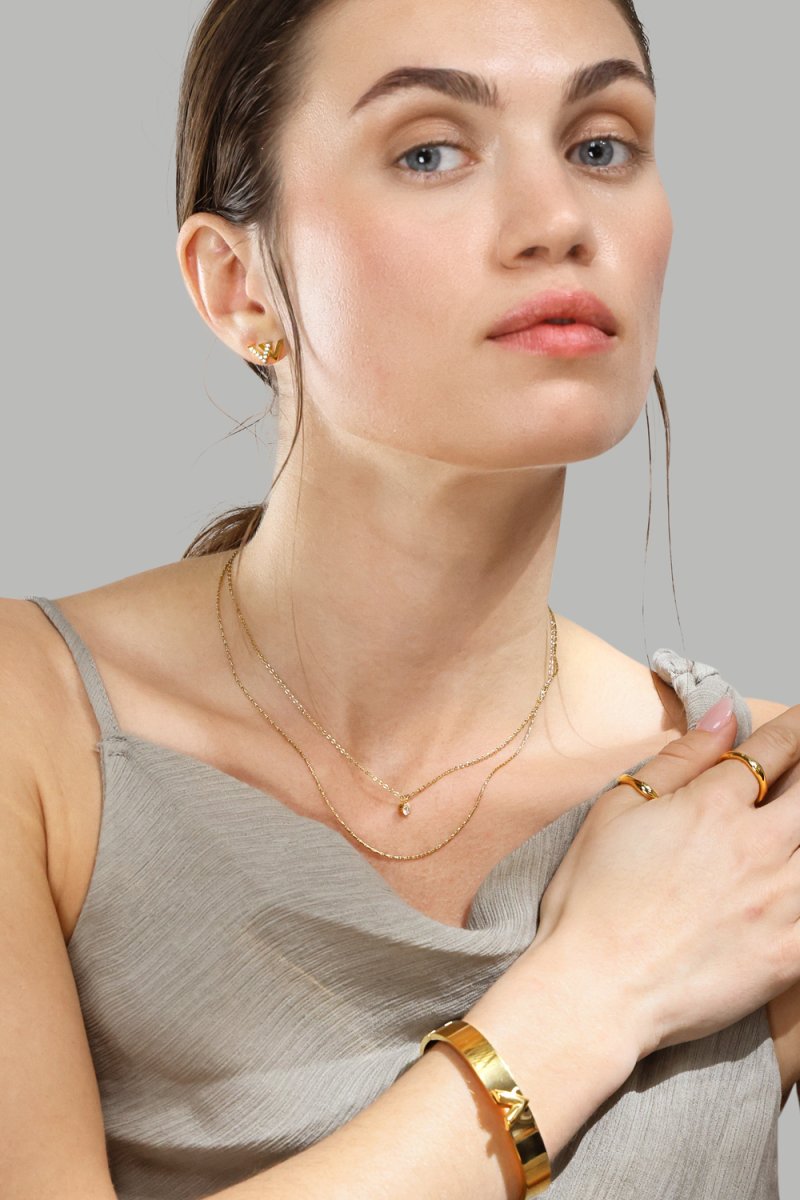 Bransoletka V-Lock - 18k Pozłacana