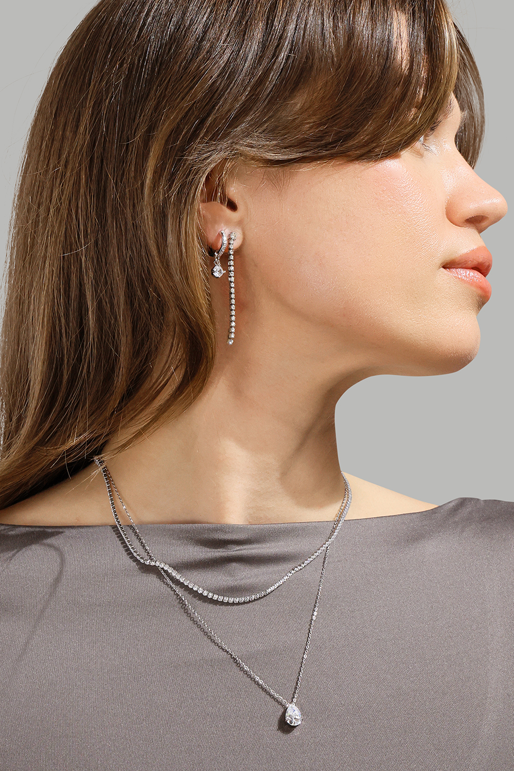 Naszyjnik Luna Teardrop - Silver Plated