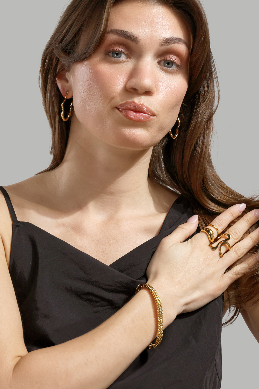 Kolczyk Waves - 18k Gold Plated