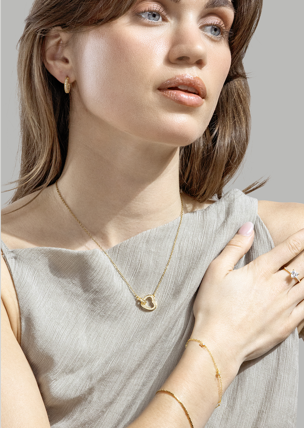 Heartlight Solitaire Pierścionek - 18k Pozłacany