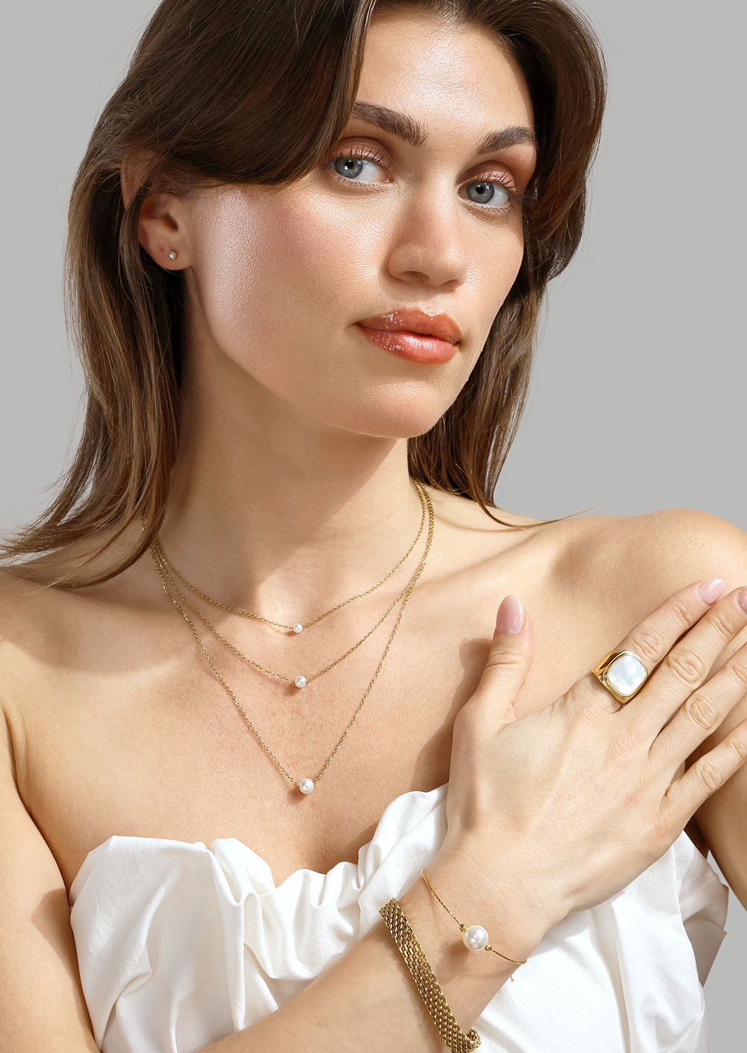 Bransoletka Pearl Aura - 18k Pozłacana