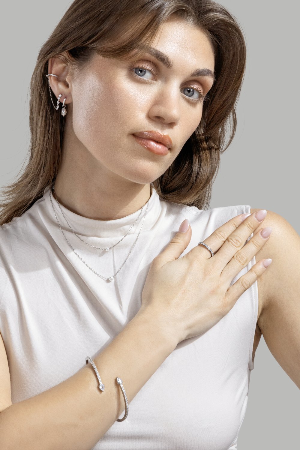 Naszyjnik Pearl Grace – Silver Plated