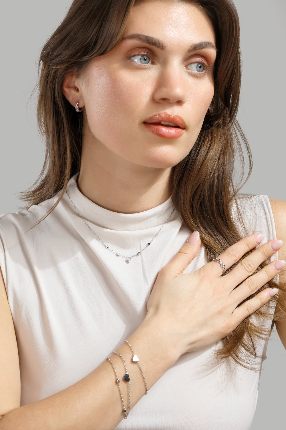 Bransoletka Heart Chain – Posrebrzana