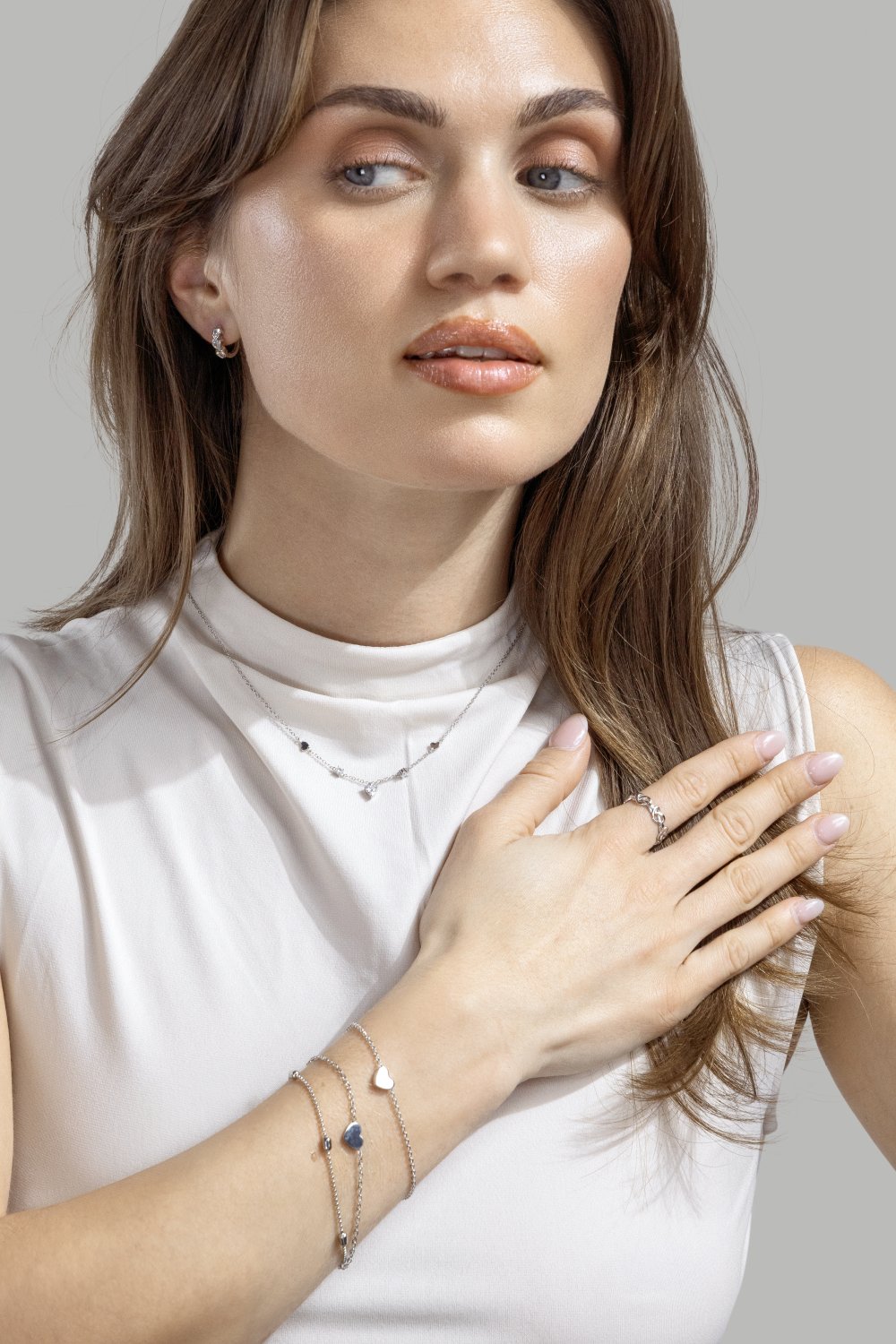 Bransoletka Heart Chain – Posrebrzana