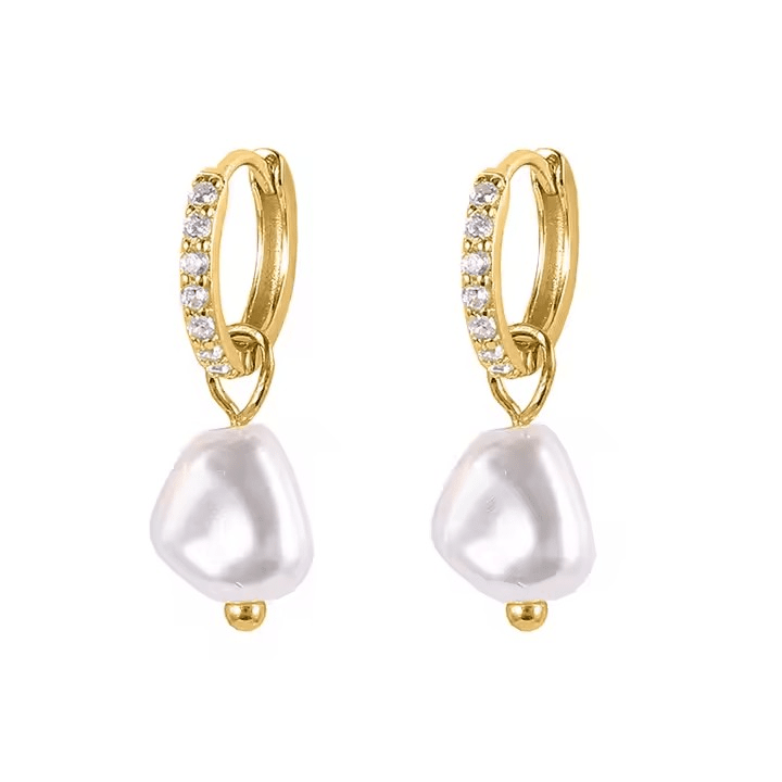 Pearl Charm Kolczyki – 18k Pozłacane