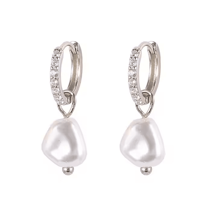 Pearl Charm Kolczyki – Posrebrzane