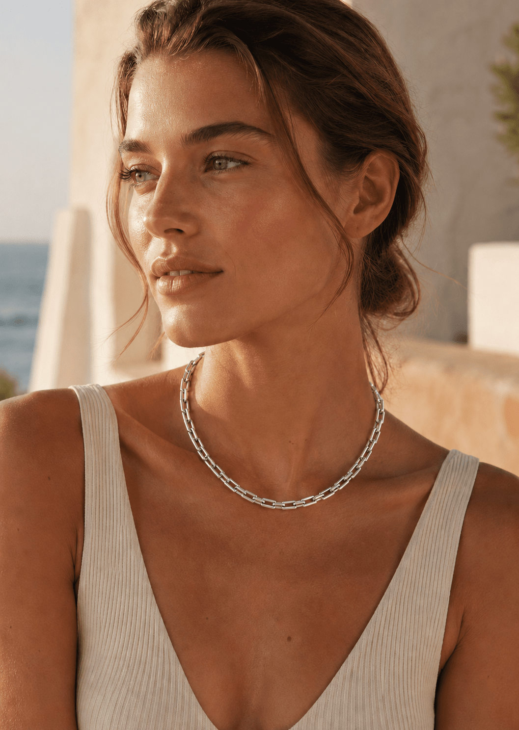Naszyjnik Luxe Link - Posrebrzany