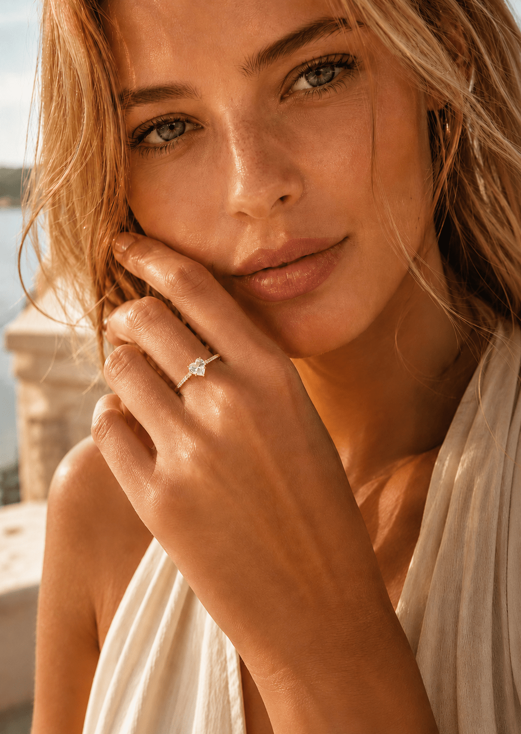 Heartlight Solitaire Pierścionek - 18k Pozłacany