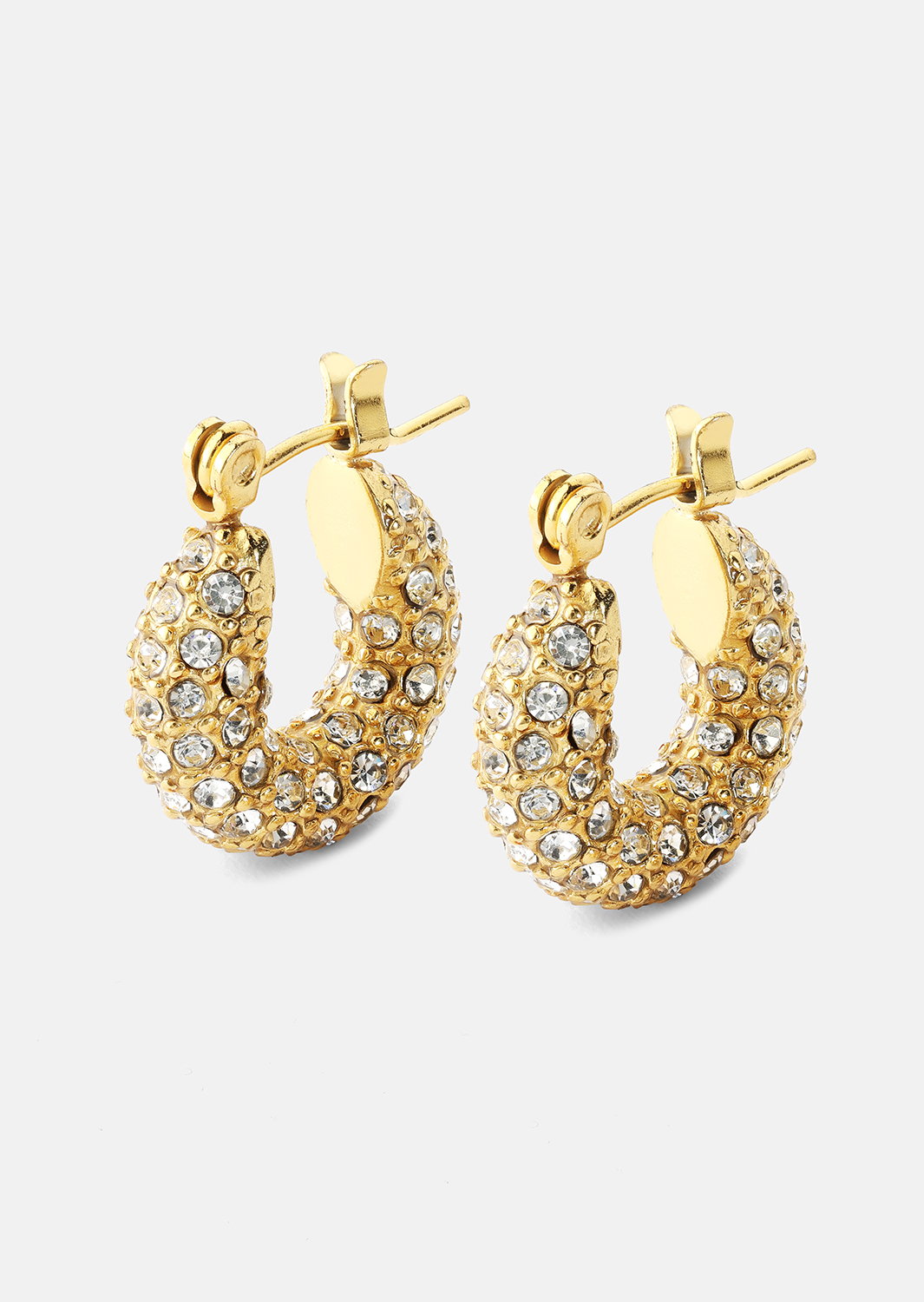 Chunky Pearl Hoop Earrings - 18k Pozłacane
