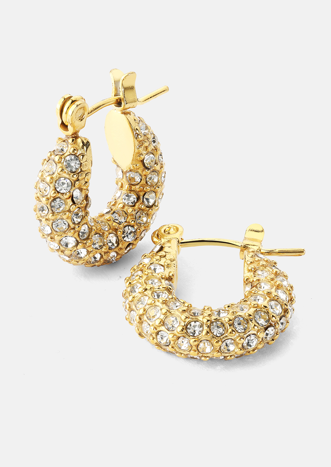 Chunky Pearl Hoop Earrings - 18k Pozłacane
