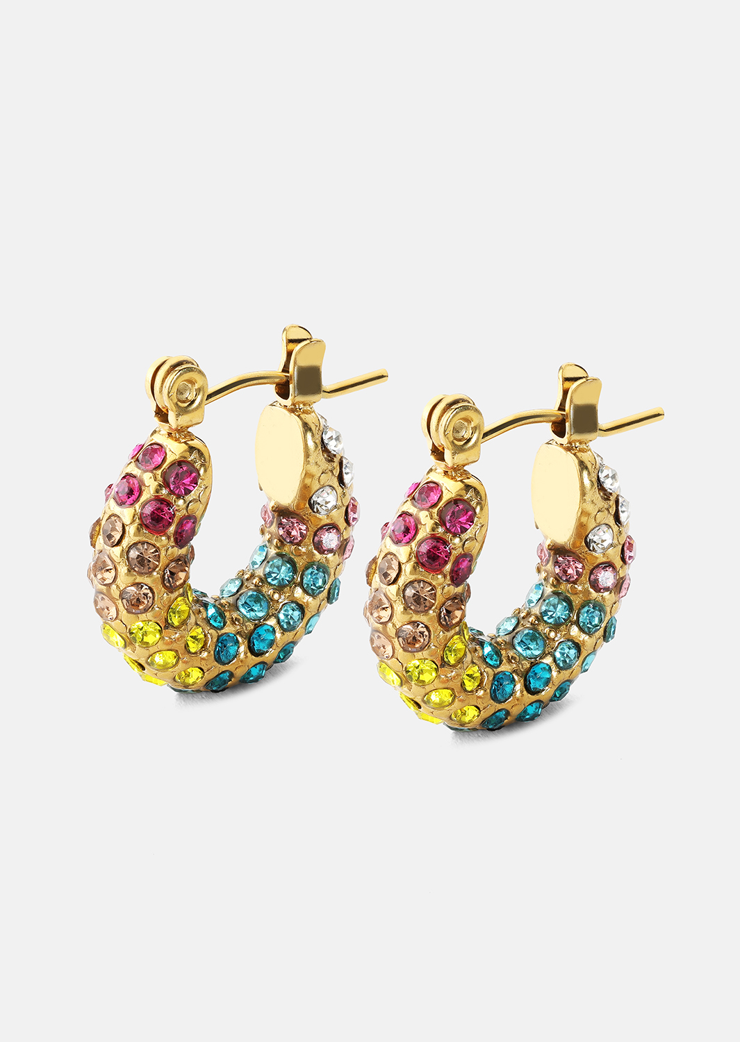 Colored Pearl Hoop Kolczyk - 18k Pozłacany