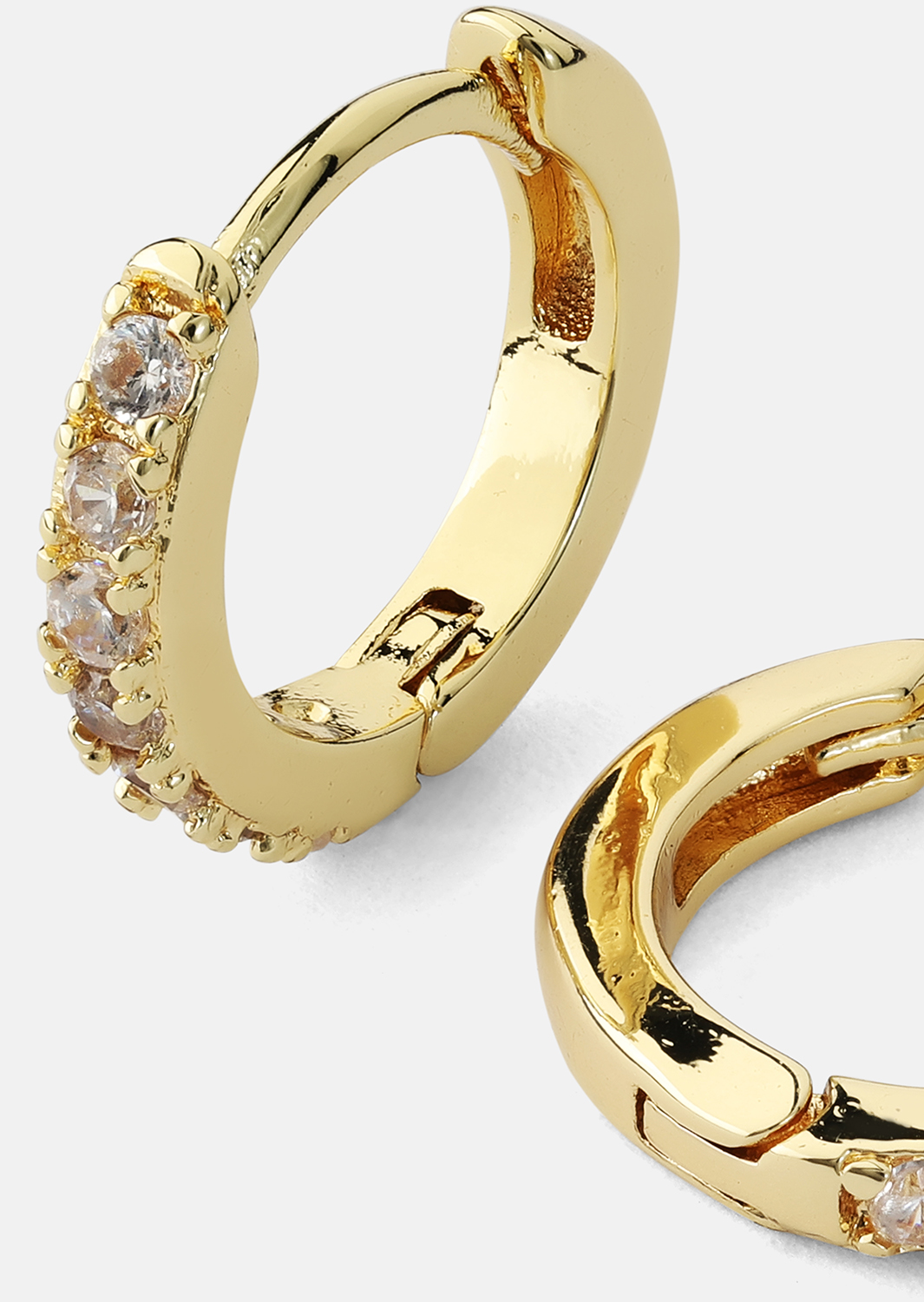 Kolczyki Crystal Hoops - 18k Pozłacane