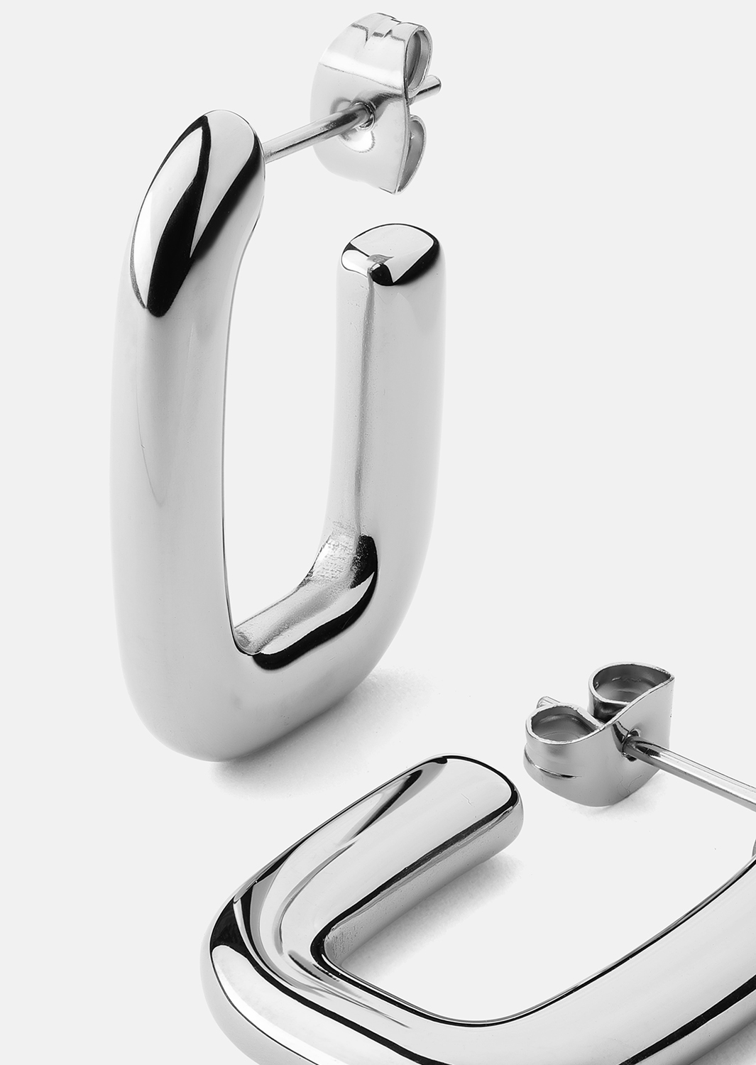 Kolczyk Chunky Rectangle - Steel