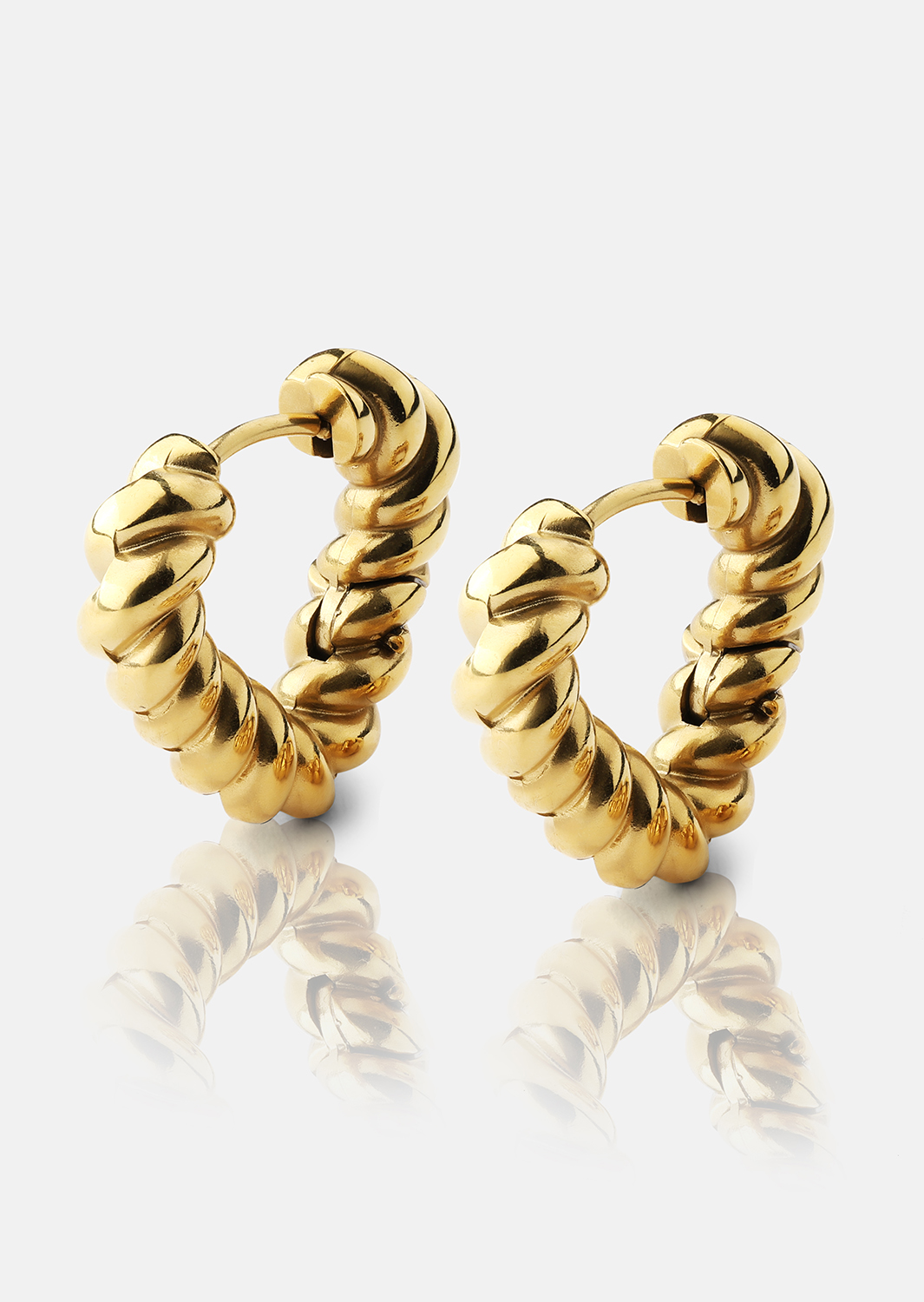 Kolczyki Twisted Heart – 18k Pozłacane