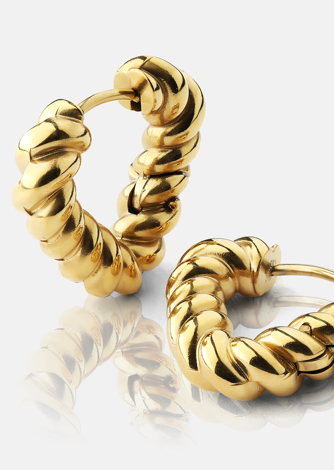 Kolczyki Twisted Heart – 18k Pozłacane
