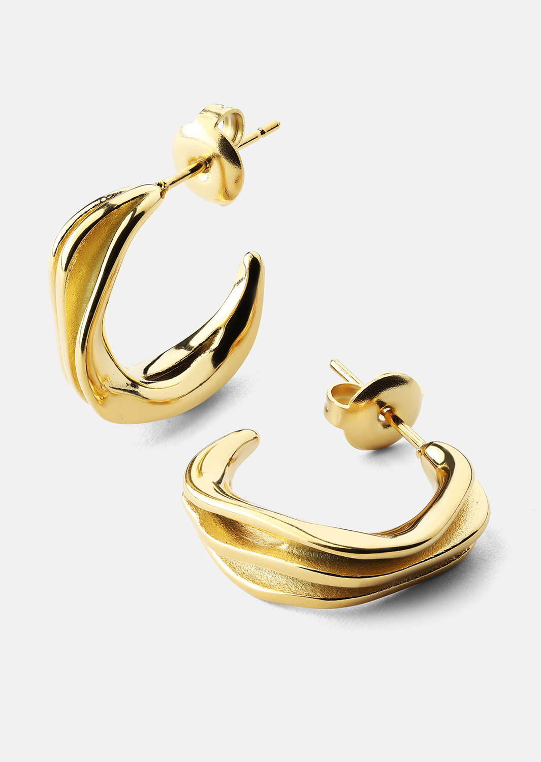 Kolczyki Gleaming Flow - 18k Pozłacane