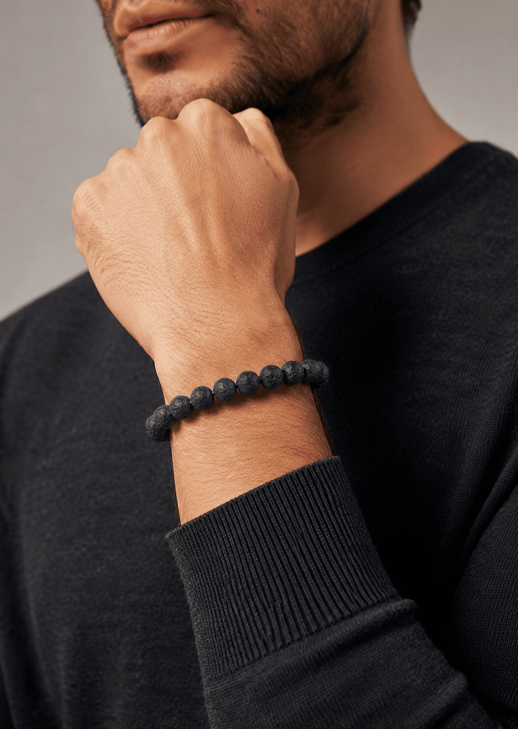 Bransoletka z koralików Obsidian Thread