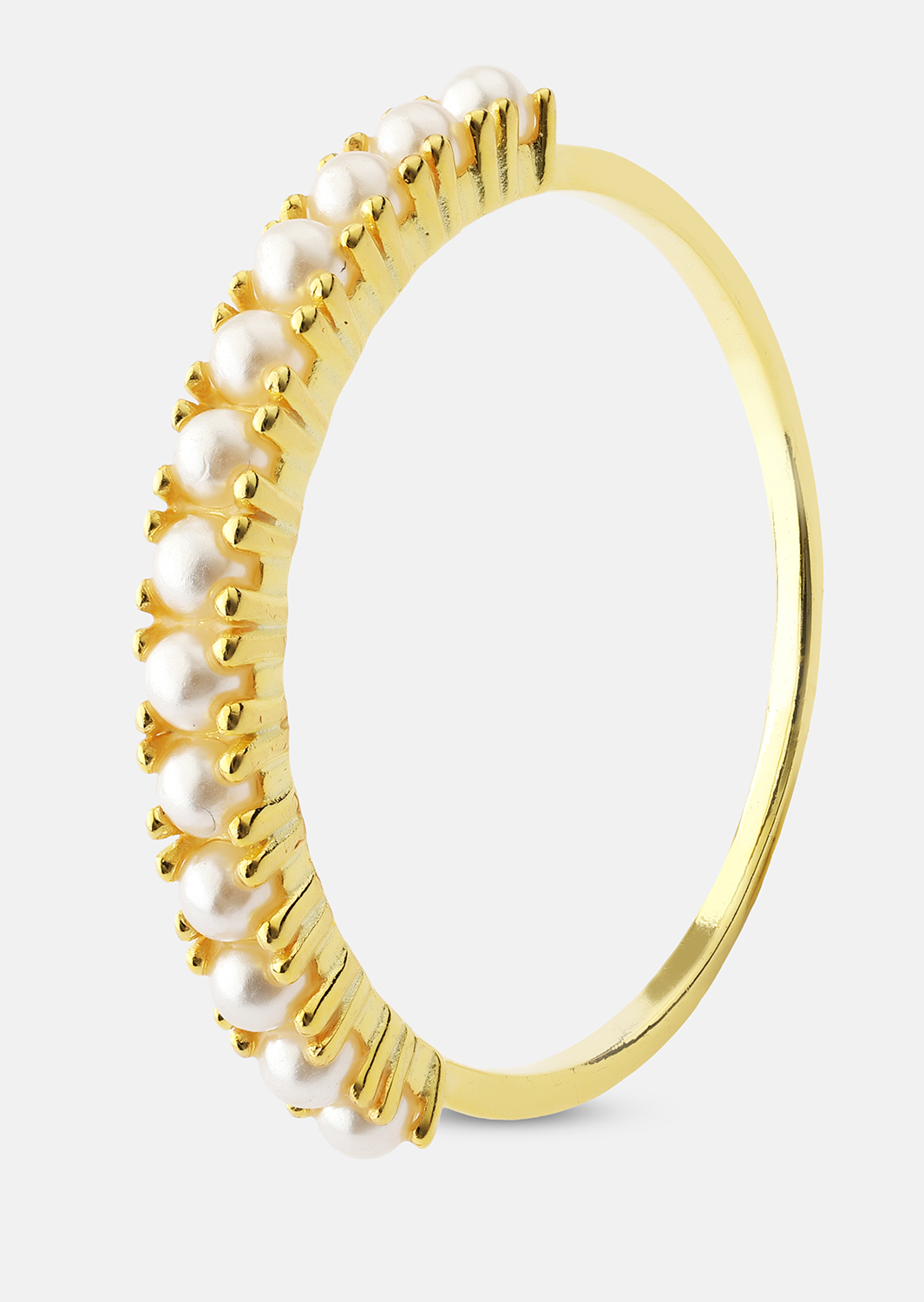 Golden Pearl Serenity Pierścionek - 18k Pozłacany
