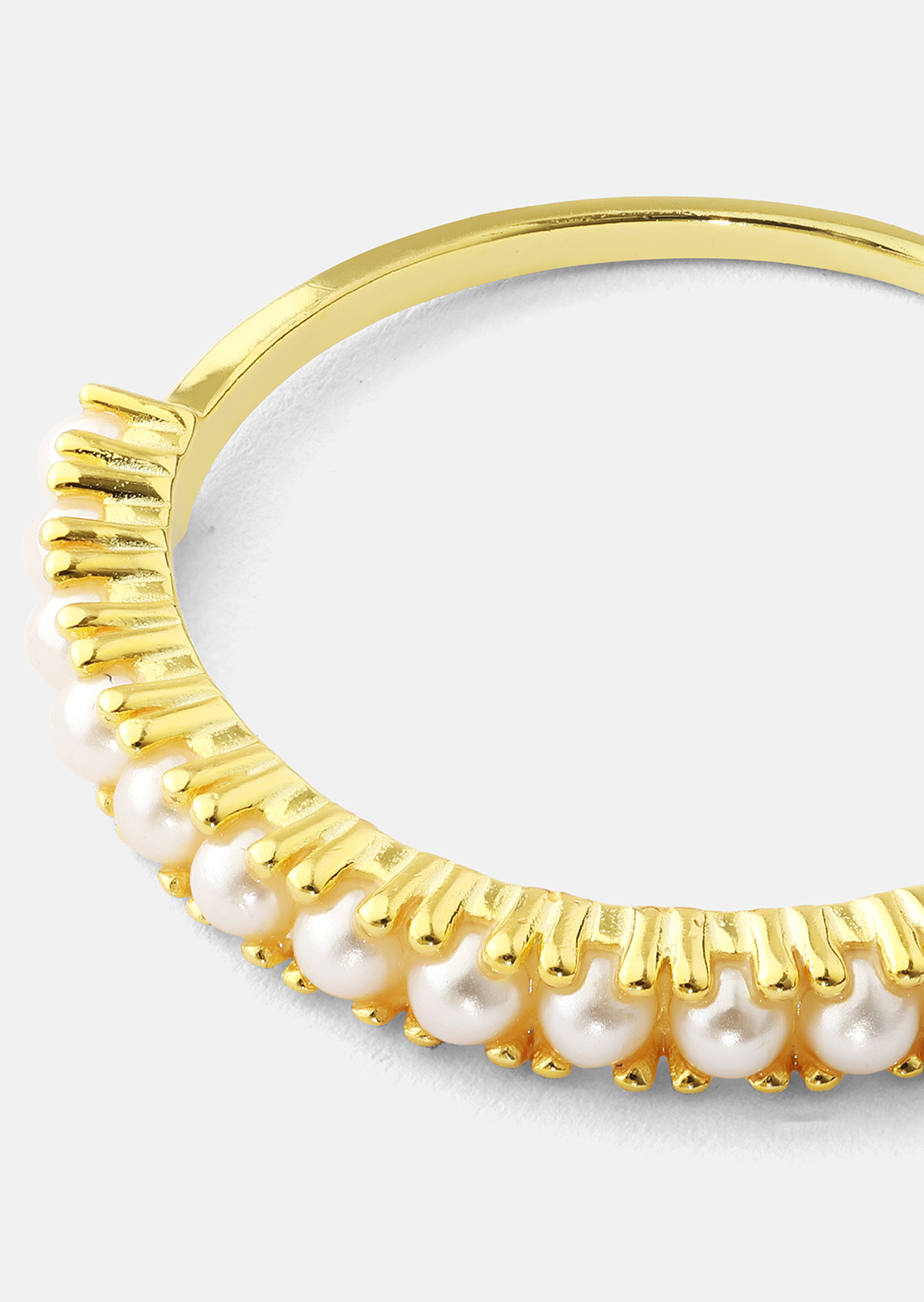 Golden Pearl Serenity Pierścionek - 18k Pozłacany