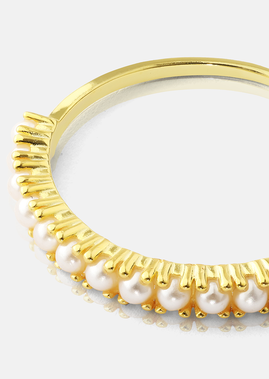 Golden Pearl Serenity Pierścionek - 18k Pozłacany