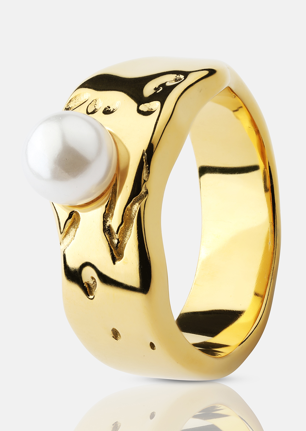 Pierścionek Pearl Serenity - 18k Pozłacany