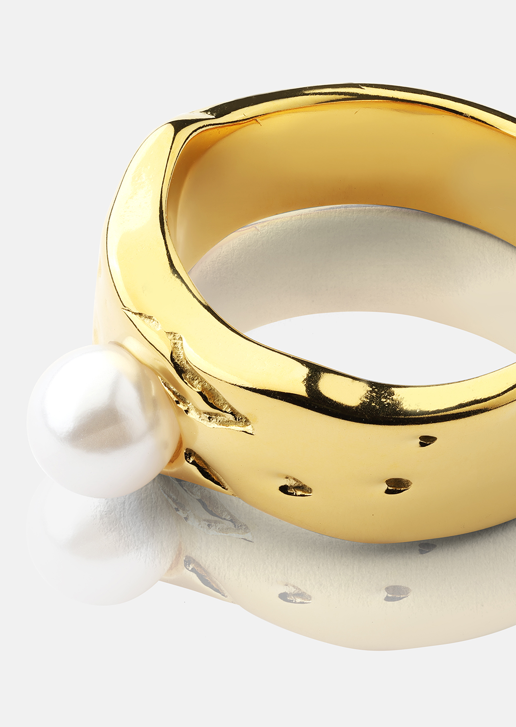 Pierścionek Pearl Serenity - 18k Pozłacany