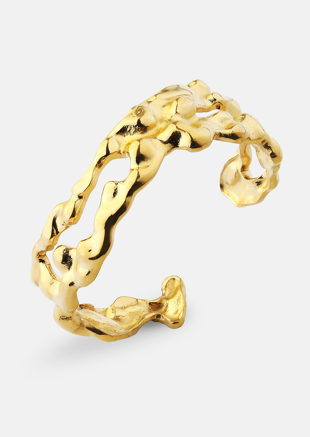 Pierścionek Molten Waver - 18k Pozłacany