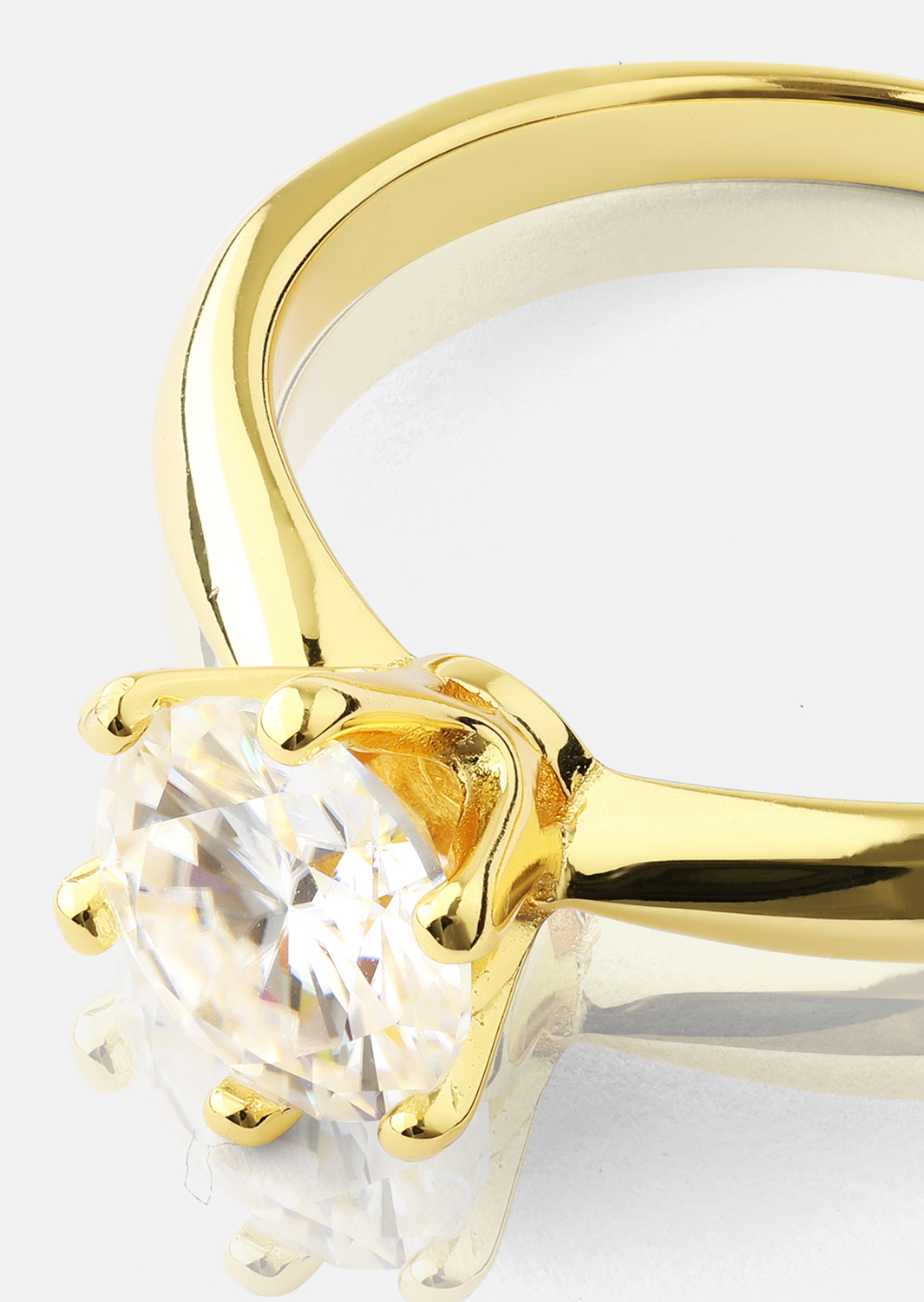 Pierścionek Solitaire - 18K Plated Gold