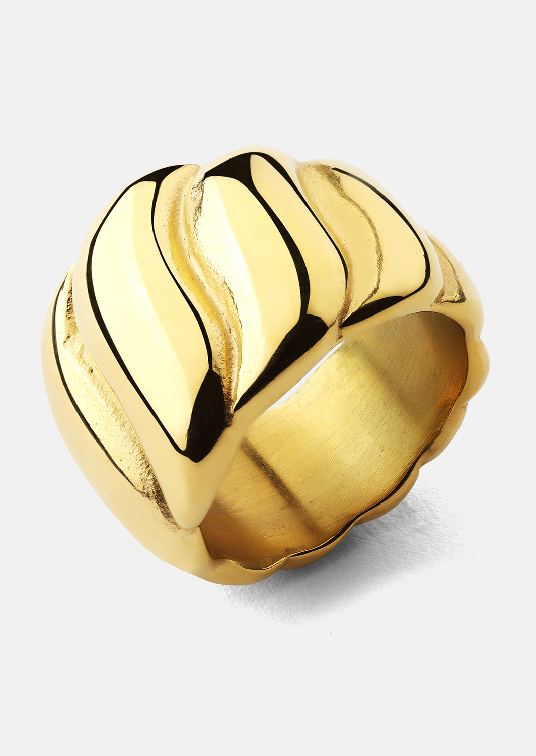 Pierscionek Bold Wave - 18K Pozłacany