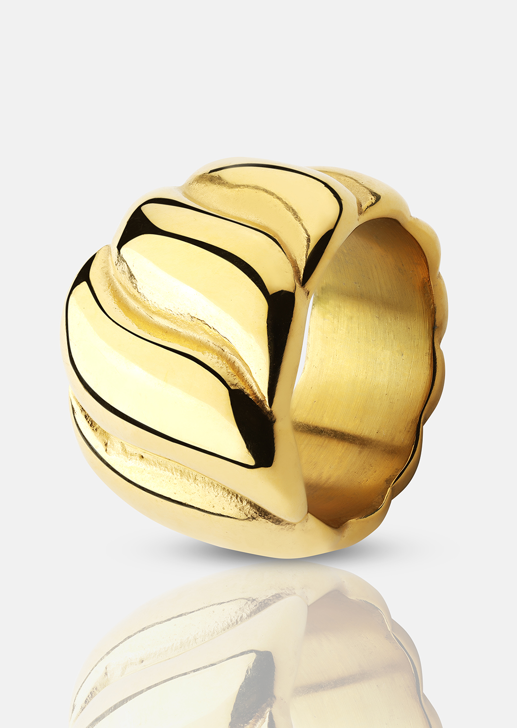 Pierscionek Bold Wave - 18K Pozłacany