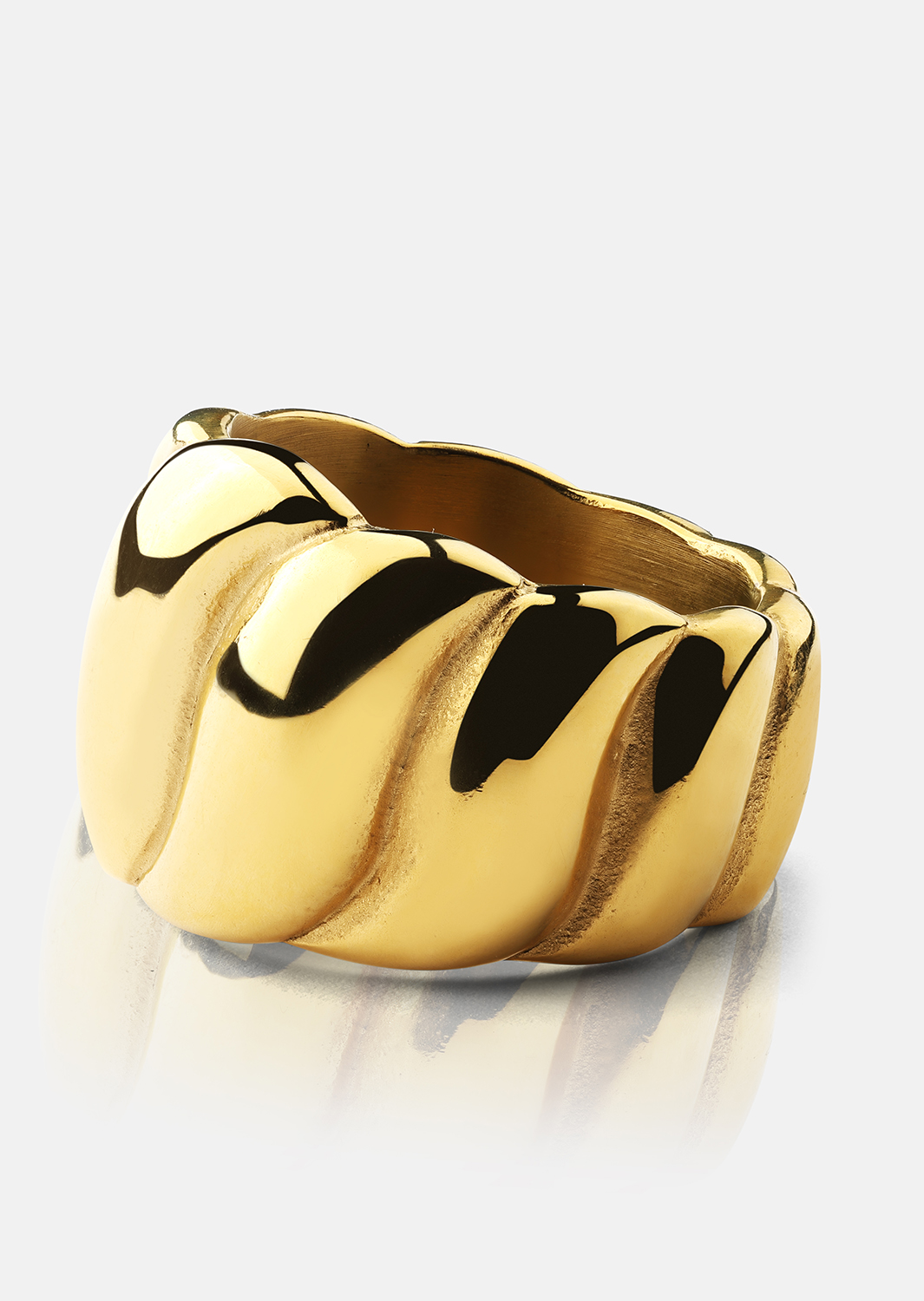 Pierscionek Bold Wave - 18K Pozłacany